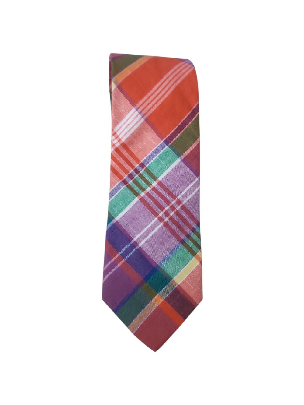 Y2K Vintage Tommy Hilfiger Preppy Madras Cotton Neck Tie